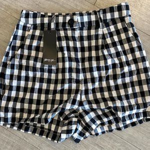 Nasty Gal Gingham Print High Waisted Shorts